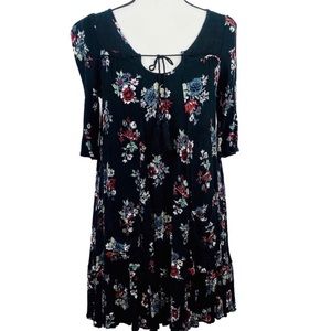 Altar’d State Black Floral Quarter Sleeve Dress